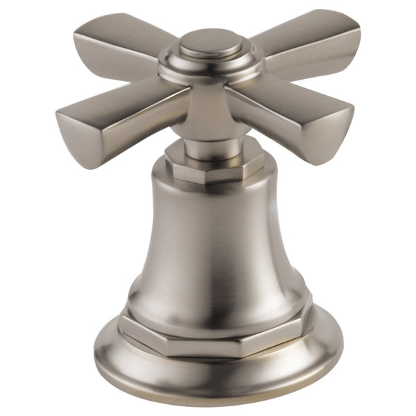 Rook® Double Handle Deck Mounted Roman Tub Faucet, Luxe Nickel, Cross