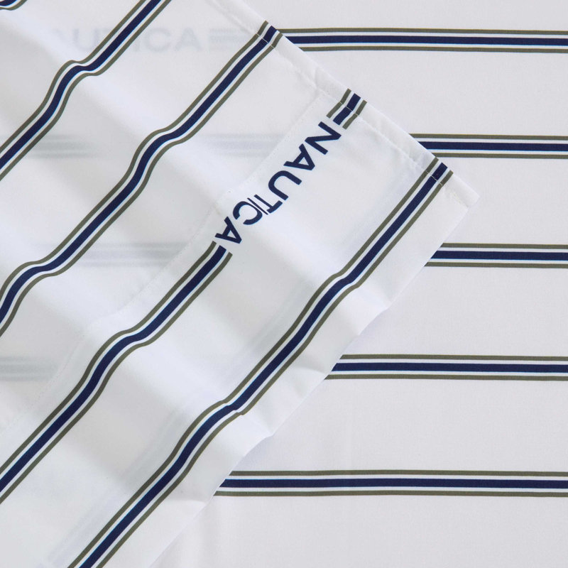 Nautica Inline Green Sheet Set, Inline Green, Full Sheet Set with 2 Pillowcases