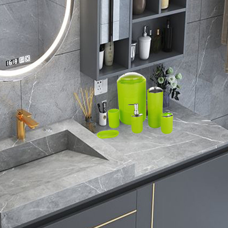 Bathroom Accessory Set, Green