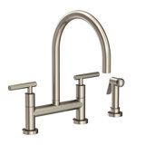 East Linear Kitchen Bridge Faucet with Side Spray