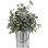Faux Silver Dollar Eucalyptus Plant in Metal Pot