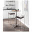 Tabouret de bar empilable contemporain de 76 cm avec coussin en similicuir brun - Ensemble de 3