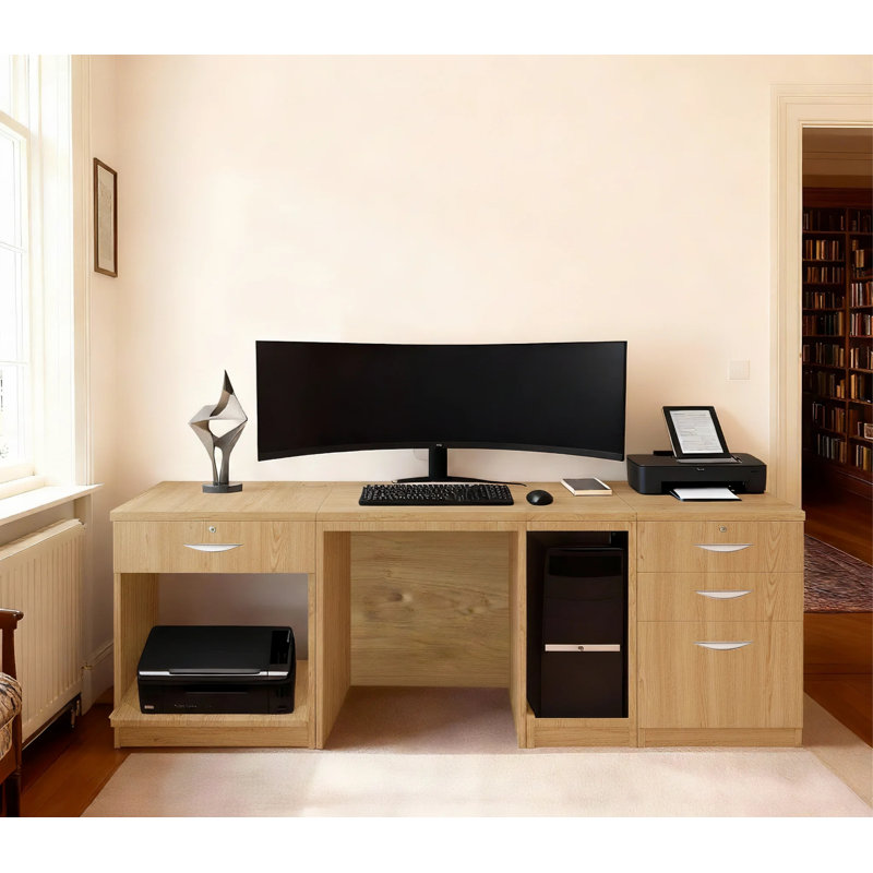 Walshaw Computer Desk, Classic Oak