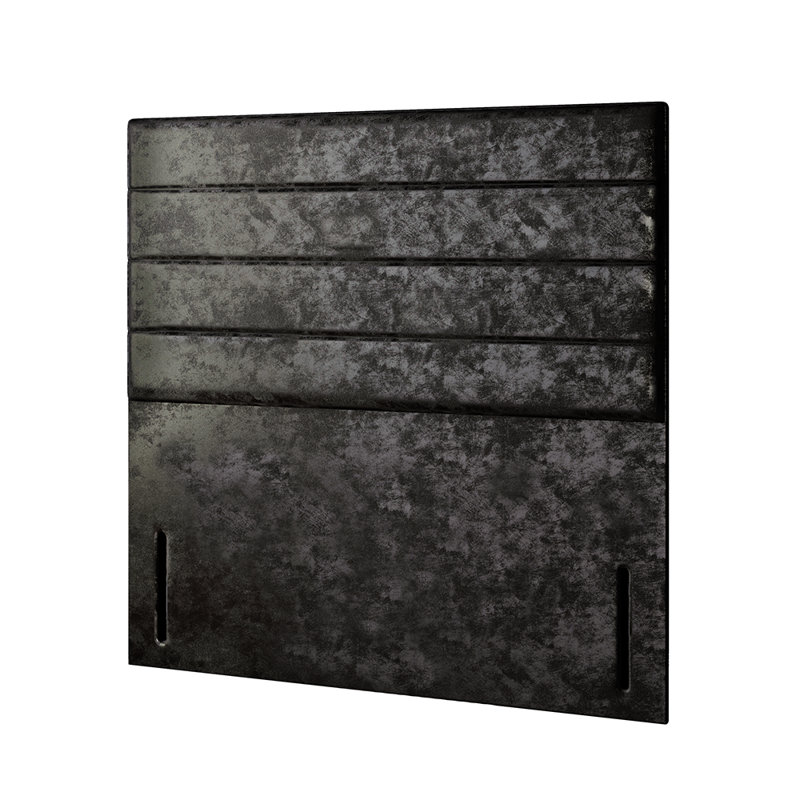 Kiara Stripped Floor Standing Headboard With Divan Base 4 Drawers Crush Velvet Cream With And Metal Feet (Double), 4 Drawers