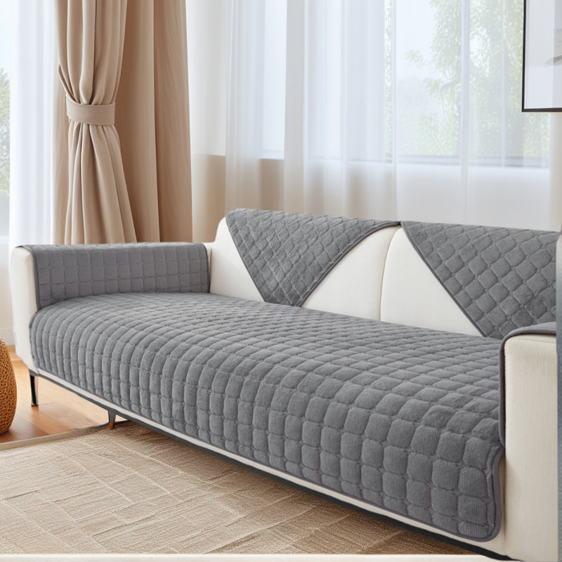 Housse de canapé modulaire, housse de canapé en peluche lavable, housse de canapé en L antidérapante