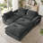 119" Modular Cloud Sectional Couches For Living Room, Oversized Compression Chenille Cloud Sofa, DarkGray-2135068772-2137499124