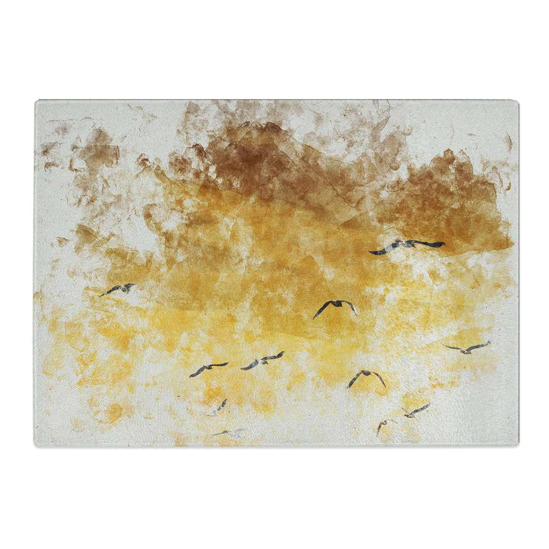 Flying Seagulls at Sunset Watercolour Chopping Board