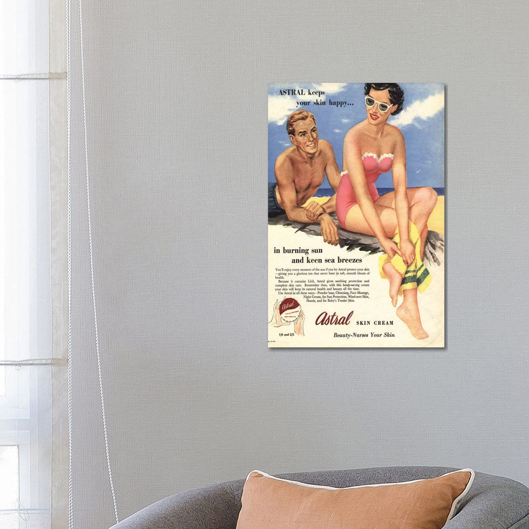 1950s Astral Skin Cream Magazine Advert by The Advertising Archives - No Frame Gallery-Wrapped Canvas Giclée on Canvas