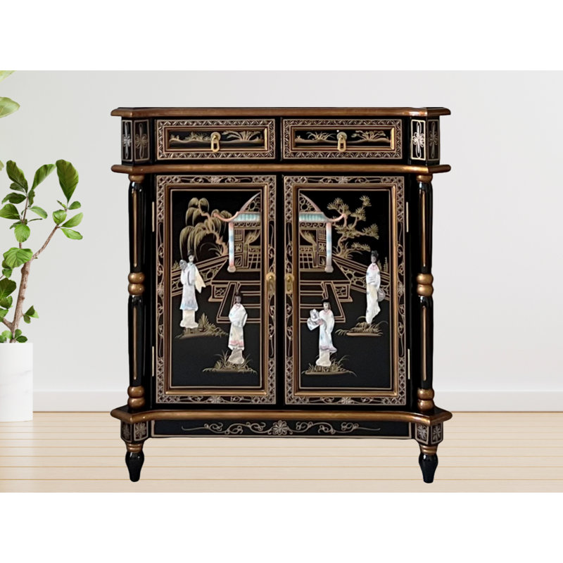 Ferrenby Mother of Pearl Chinese Oriental Pillar Sideboard