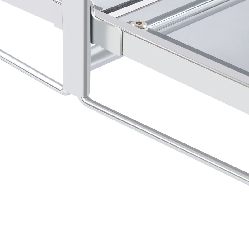 Chariot roulant pliable à 2 niveaux avec roues Chariot de rangement pour cuisines, salons, cafés, bureaux