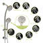 Douche multifonctionnelle - pomme de douche à effet pluie de 4,7 po, douche à main 8 po, tuyau en acier inoxydable, support réglable, barre coulissante, système de tête en nickel brossé avec support-118036887