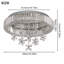 Round Crystal  Chandelier Modern  LED Ceiling Light Flush Mount Close To Ceiling Light For Living Room Bedroom (3 Light Temperatures Can Be Changed)-949915414