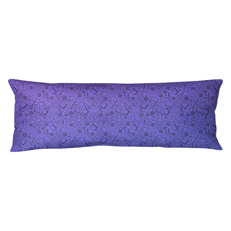 Coussin lombaire rpg, Bourre en polyester, Mauve / Bleu / Noir