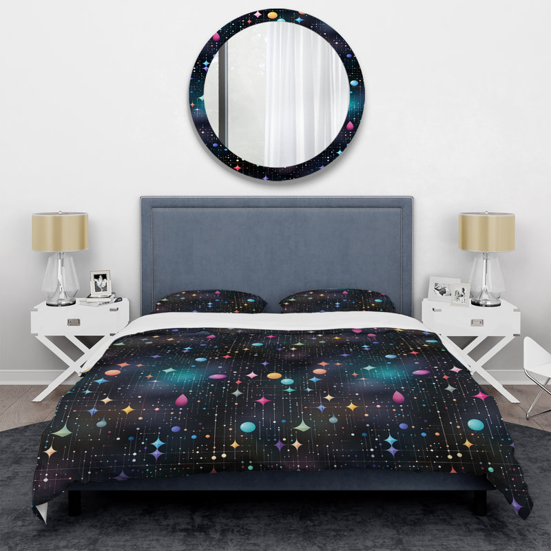 Ensemble de housse de couette en microfibre Amirkhan, Housse de couette simple + 1 taie décorative stan