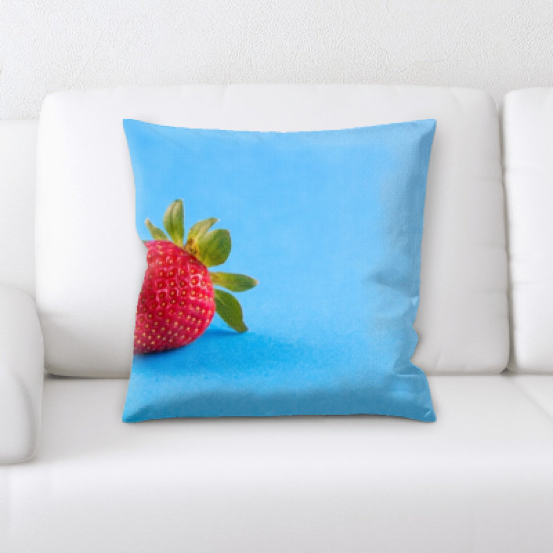 Coussin binegar fruits frais sur fond bleu