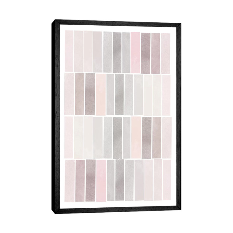Blush Tone Watercolour 1 Piece Wall Art on Canvas, 152.4cm H x 101.6cm W x 3.81cm D, Black Floater Framed
