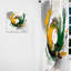 Tatton jaune vert abstrait Perspectives III - Rideau moderne - Velours obscurcissant - 1 panneau-1089375667