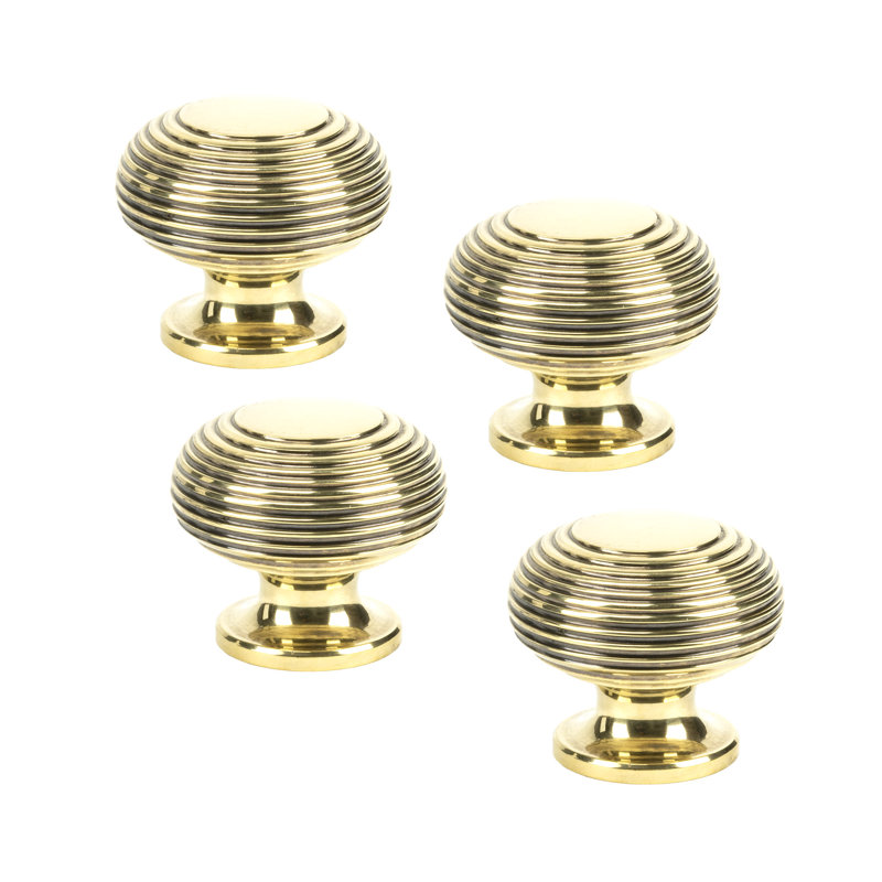 Aged Brass Beehive Cabinet Knob 40mm, 4