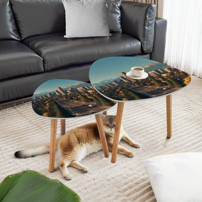 Ensemble de 2 tables basses gigognes Triangle