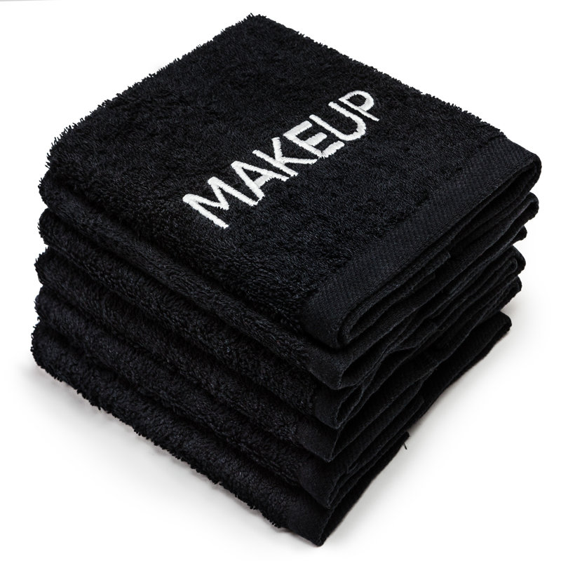 Corcino Premium Black Makeup Remover Towels | 100% Cotton, Washcloths Set