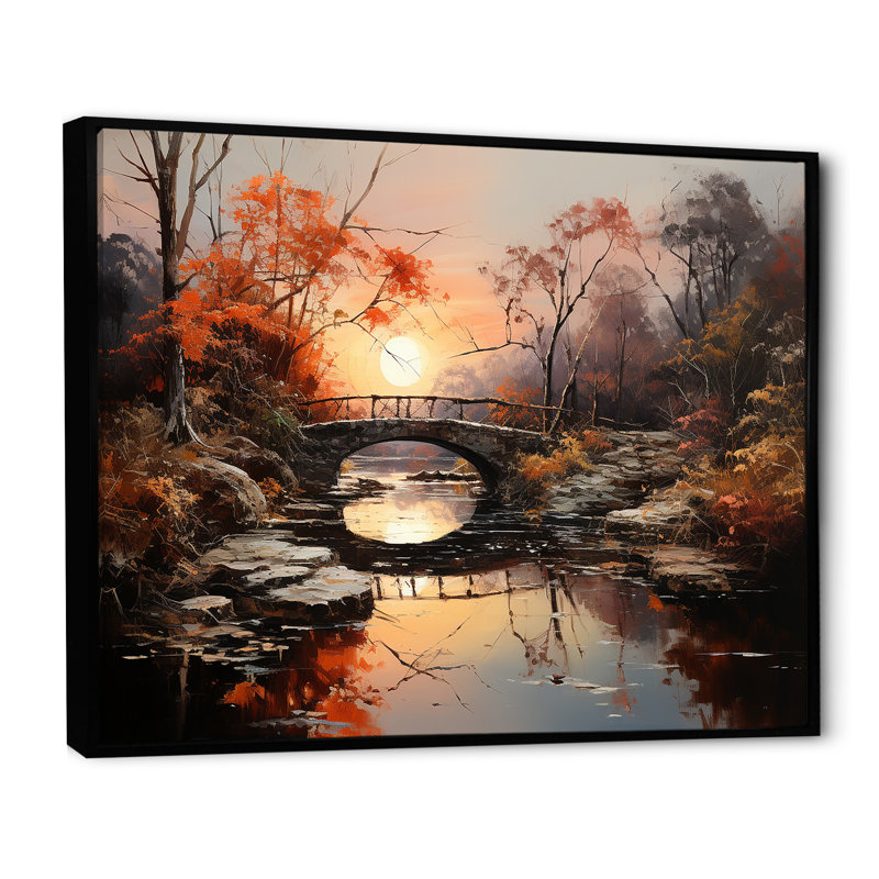 Ponts de soleil sur une impression sur toile, H 34 po x l 44 po, Cadre flottant noir