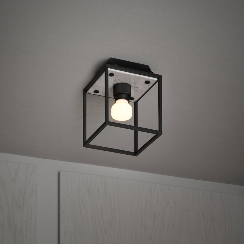 Cross Knurl 1 - Light Flush Mount, Marble White
