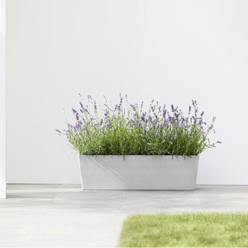 Pot Planter, 8" H x 32" W x 7.75" D, White