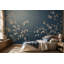 Murale de fleurs de cerisier en fleurs sur fond bleu marine-129446531-129446532