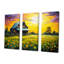 «Cottage in Yellow Flower Field Sunset» - ensemble d'art mural de ferme-1656889136-1656889142
