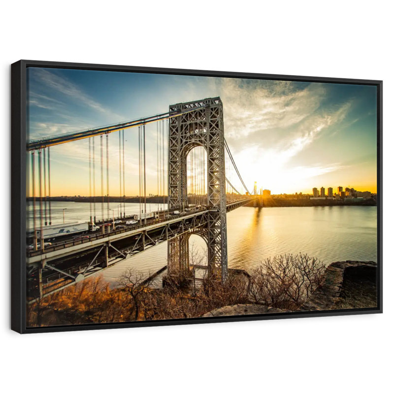 Pont George Washington NJ, Cadre flottant noir, 13 po x 9 po