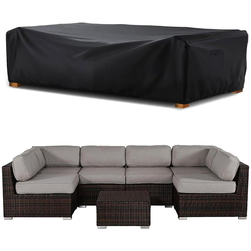 Housse de patio d'extérieur robuste et imperméable, H 28 po x l 126 po x P 64 po