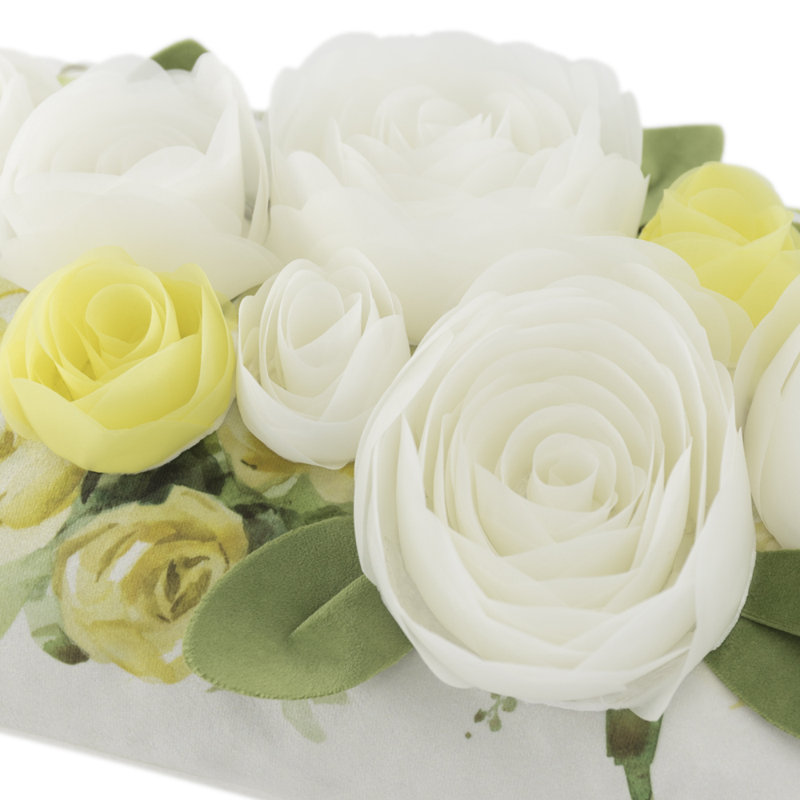  Velvet Rectangular 3D Flower Pillow Cover