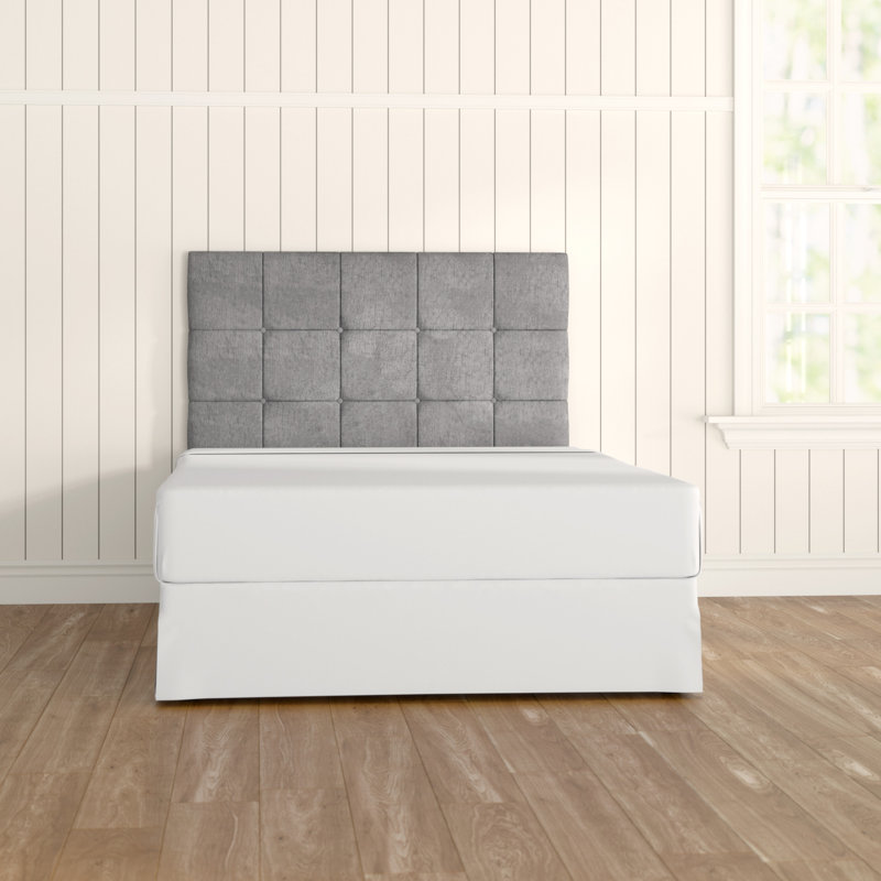 Ledbury Upholstered Velvet Headboard, Kingsize (5'), Silver