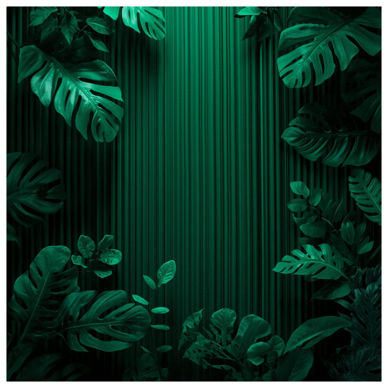 Tapisserie murale «Tropical Green Foliage» - Décoration murale feuillage, H 50 po x l 60 po avec 4 œillets