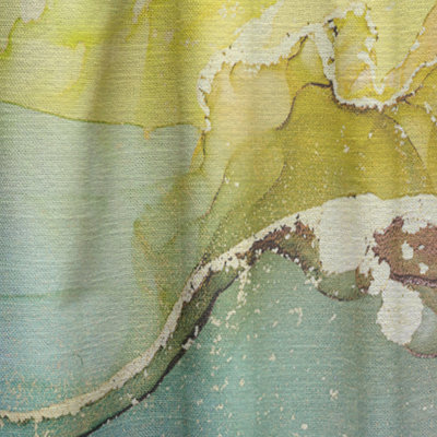Turquoise et mauve, luxe, abstrait, fluide, art, neuvième, rideau de velours moderne, obscurcissant, 1 panneau