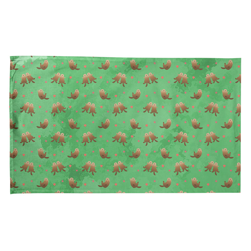 Serviette de thé à motif sea panneaux, Polyester sergé, Vert