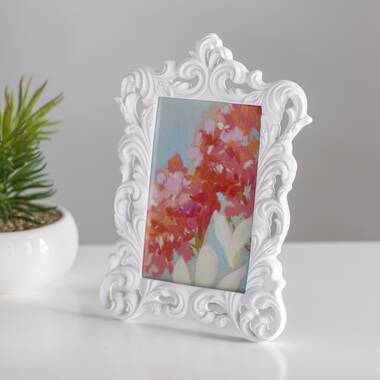 Mainstays 4x6 White Ornate Decorative Tabletop Picture Frame