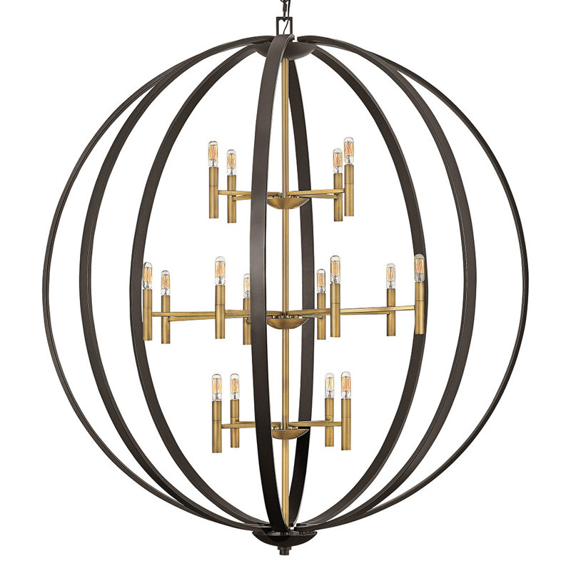 Lustre sphérique unique à 16 lumières Euclid