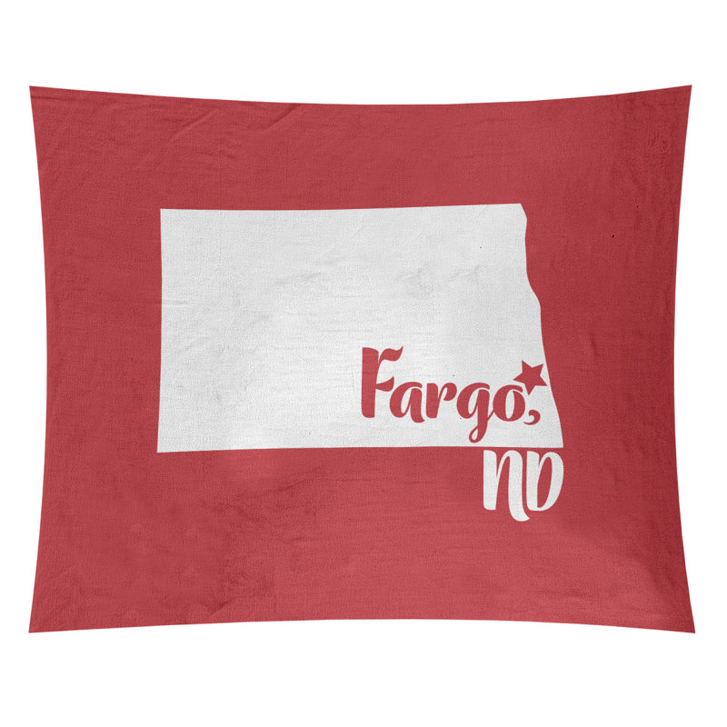 Tapisserie Fargo North Dakota, H 27,5 po x l 37,5 po, Rouge