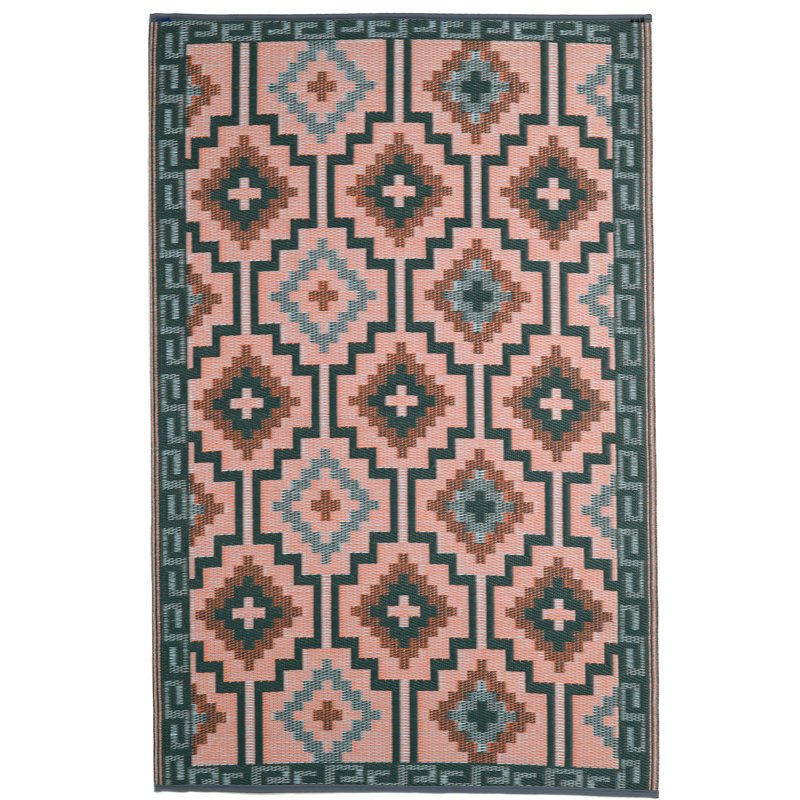 Hand Hooked Oriental Indoor Rug, Rectangle 6' x 9'