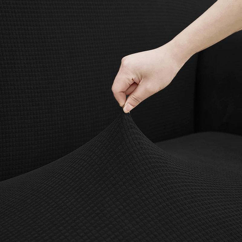 Housse pour canapé à coussins carrés / rectangulaires, Mélange de polyester noir, H 14 po x l 12 po x P 5 po