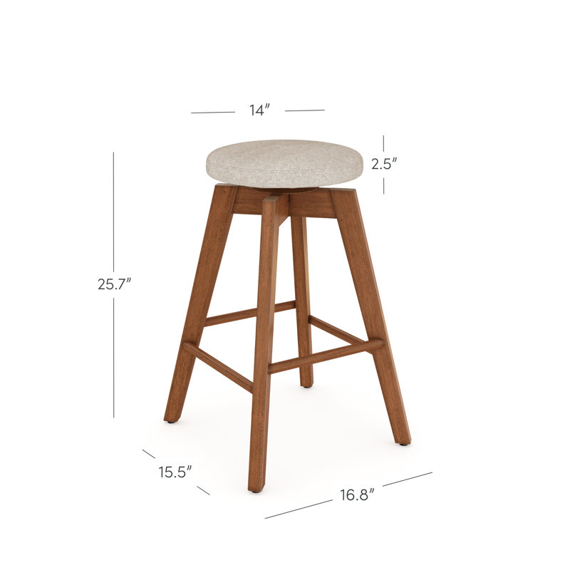 Swivel 26" Counter Stool, Antique Coffee/Natural Wheat Polyester, 4