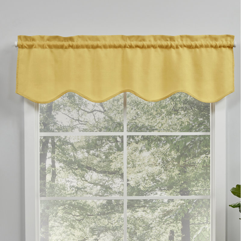 Sunbath Linen-Look Light Filtering Scalloped Valance, 54"x16"
