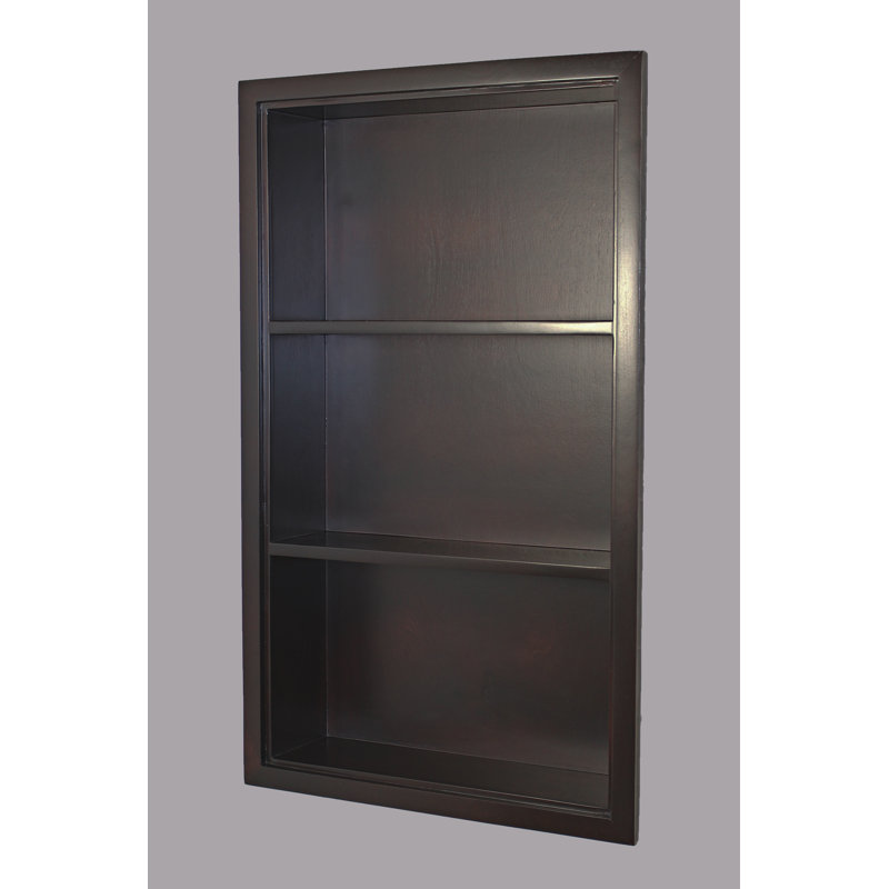 14x24 Recessed Sloane Wall Niche, Dark Brown Plain Back