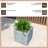 Urta Square Fiberstone Planter Modern Handmade MGO Clay Plant Pot with Drainage Holes for Indoor & Outdoor Use-119480100-119480101