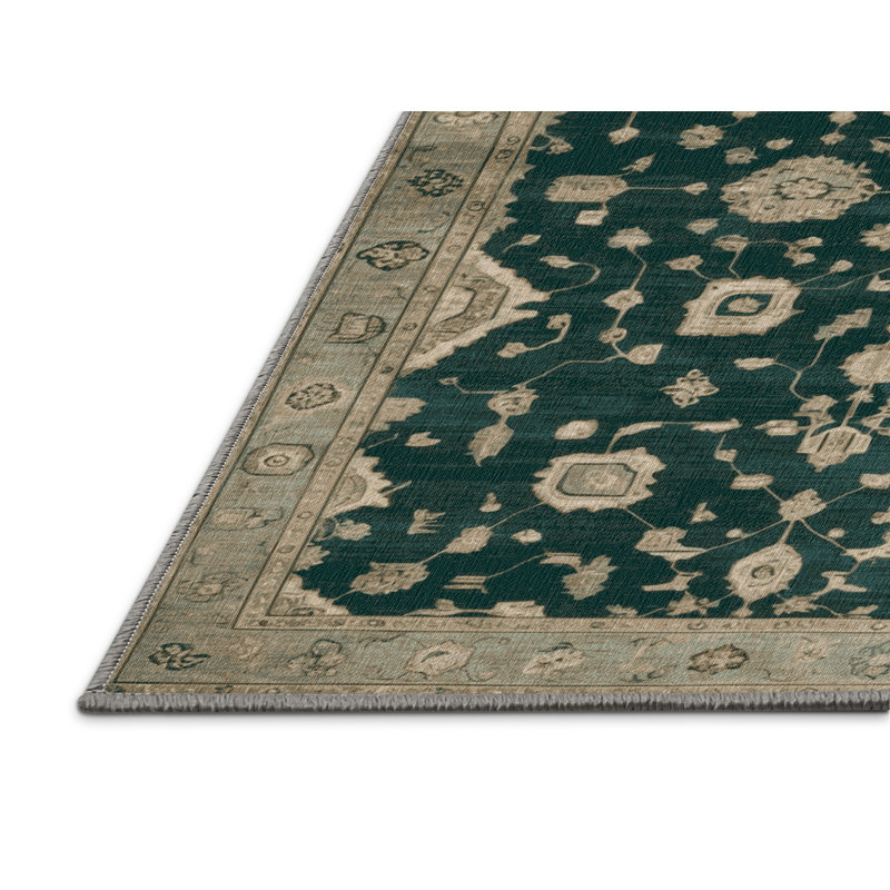 Tapis vert lavé à la machine, Rond 6 pi