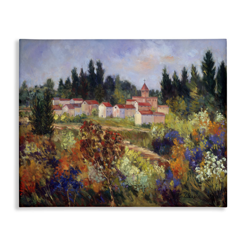 Art mural toscan campagne toscane par Alexi Fine, H 30 po x l 40 po