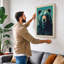 Turquoise Bear Retro - Wrapped Canvas-544853072-544853031