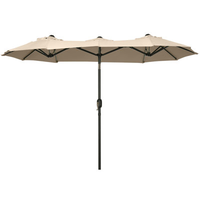 Parasol de terrasse extérieur avec mécanisme d'inclinaison