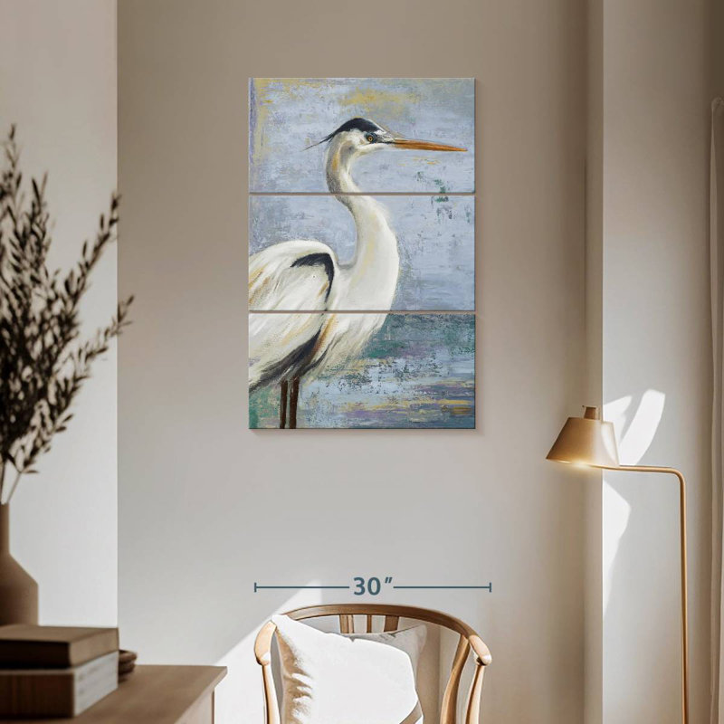 Brampt Blue Heron On Blue I, 57" H x 36" W
